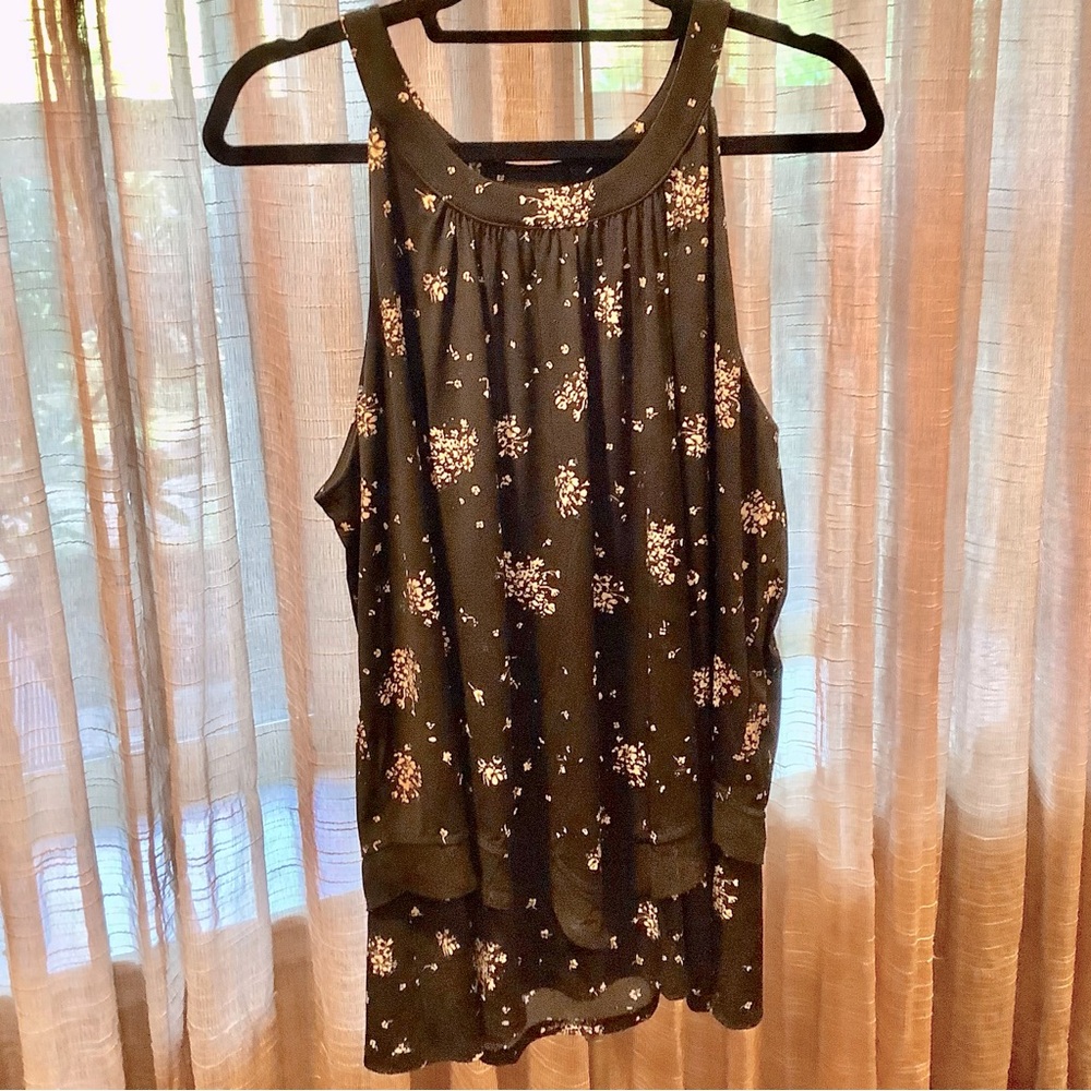 Worthington dressy tank Top blouse layered size Fits L to XL NeW